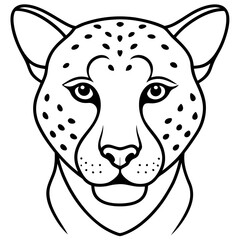 Minimalist One-Line Cheetah Head Vector Art