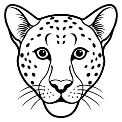 Minimalist One-Line Cheetah Head Vector Art