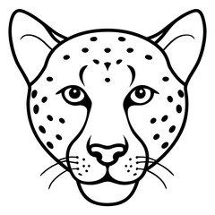 Minimalist One-Line Cheetah Head Vector Art