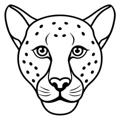 Minimalist One-Line Cheetah Head Vector Art