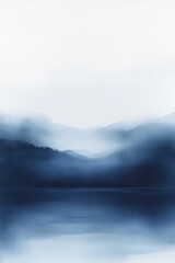 Fototapeta premium A soft, light abstract background featuring gentle blue hues with a misty landscape effect and ample copy space