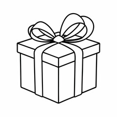 A gift box illustration vector art background white.