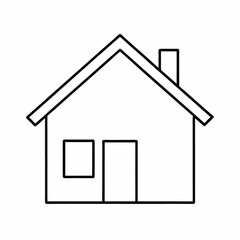 A home silhouette illustration vector art background white.