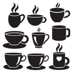 Obraz premium Coffee cup silhouettes