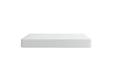 The image shows a single white rectangular mattress isolated on a black background.
