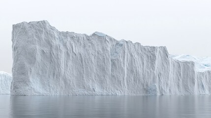 Majestic Iceberg Gliding Through Calm Ocean Waters at Dusk