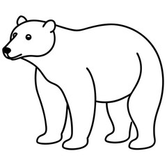 Minimalist Polar Bear Line Art Vector