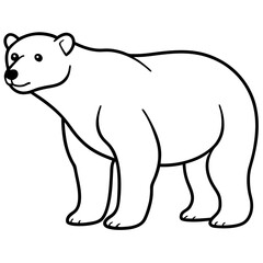 Minimalist Polar Bear Line Art Vector
