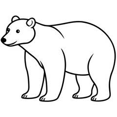 Minimalist Polar Bear Line Art Vector