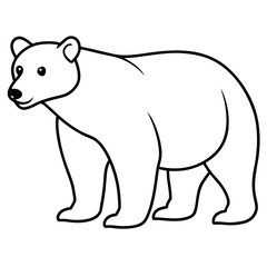 Minimalist Polar Bear Line Art Vector
