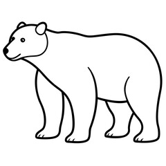 Minimalist Polar Bear Line Art Vector