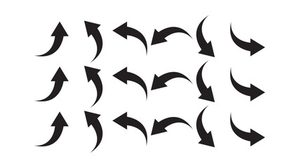 set of curve arrows icon