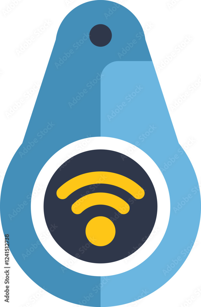 Poster wireless key fob with wifi symbol is enabling keyless access