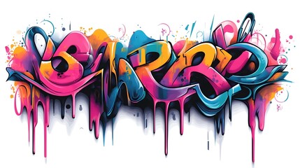Naklejka premium Vibrant Graffiti Art with Colorful Abstract Patterns and Textures