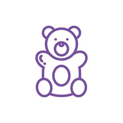 Cute Teddy Bear line icon