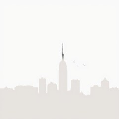 Cityscape emerging from fog a minimalist view of urban architecture silhouetted skyline cityscape architecture illustration building city vector