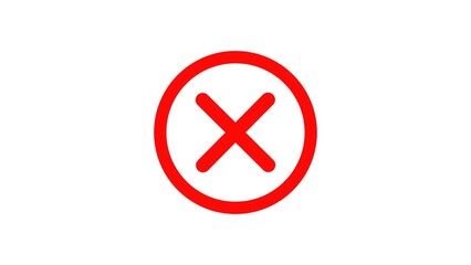 An error or cancellation.Symbolizing an error or cancellation, representing failed actions, invalid inputs, or termination, ensuring clear communication in digital and physical interfaces.