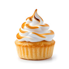 Lemon Meringue Tart isolated on white background