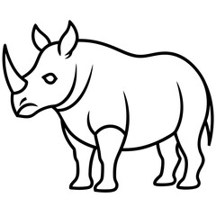 Minimalist Rhino Line Art Vector