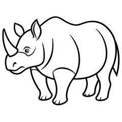 Minimalist Rhino Line Art Vector