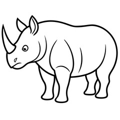 Minimalist Rhino Line Art Vector