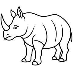 Minimalist Rhino Line Art Vector
