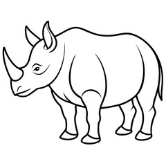 Minimalist Rhino Line Art Vector