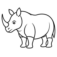 Minimalist Rhino Line Art Vector