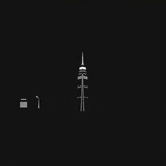 A futuristic cityscape with a pagoda silhouette in the center symbolizing tradition modernization urban sprawl cultural blending and a sense of wonder silhouetted skyline cityscape architecture illust