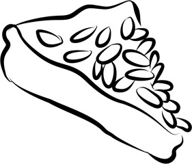 Bakery dessert. Hand drawn vector isolated doodle. Jésuites