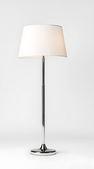 Tall slender floor lamp isolated on a white background