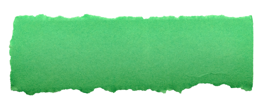 Isolated cut out torn piece of blank green gradient paper note cardboard with texture and copy space for text, transparent png background design element - Powered by Adobe