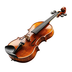 Fototapeta premium Polished violin classic string instrument musical instrument 3d render isolated transparent background