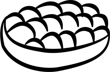 Bakery dessert. Hand drawn vector isolated doodle. Pie