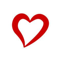 Heart clip art design on plain white transparent isolated background for card, shirt, hoodie, sweatshirt, apparel, tag, mug, icon, poster or badge