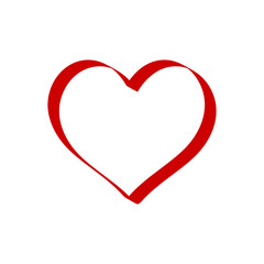 Heart clip art design on plain white transparent isolated background for card, shirt, hoodie, sweatshirt, apparel, tag, mug, icon, poster or badge