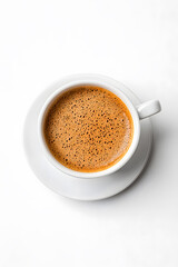 Cup of Cappuccino With Creamy Foam isolated on white background