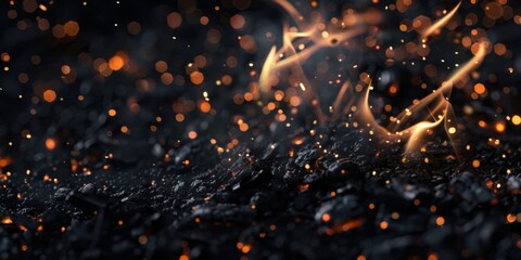 An all-black canvas featuring subtle, minimalist glowing raindrops, Soft and luminous design