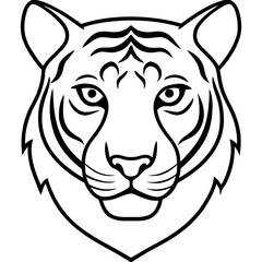 One-Line Tiger Head Vector Design