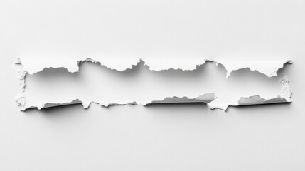 Obraz premium White Torn Paper Strip with Textured Edges on a Light Background