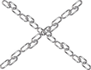Obraz premium the illustration of chains that make a cross shape.