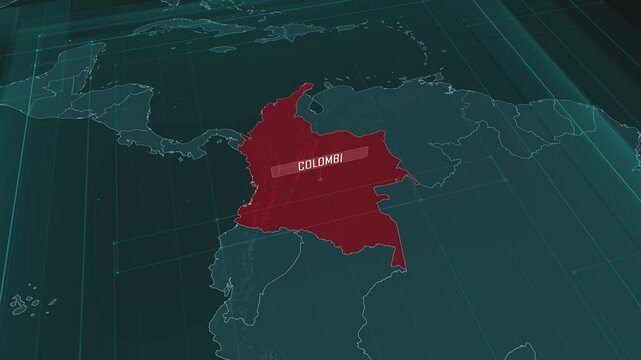 Zoom in to the map of Colombia, with text and textless