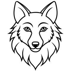One-Line Wolf Head Vector Illustration