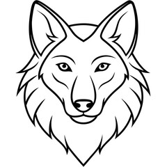 One-Line Wolf Head Vector Illustration