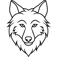 One-Line Wolf Head Vector Illustration