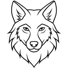 One-Line Wolf Head Vector Illustration