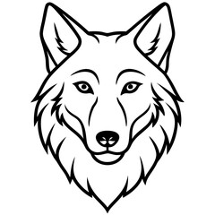 One-Line Wolf Head Vector Illustration