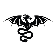 Dragon Crest Wings Logo Design Vector template