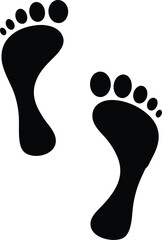 Black silhouette of two human footprints 