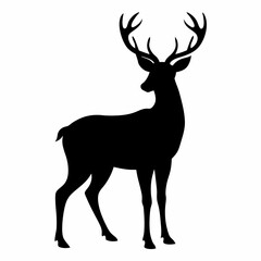 Fototapeta premium deer silhouette vector illustration